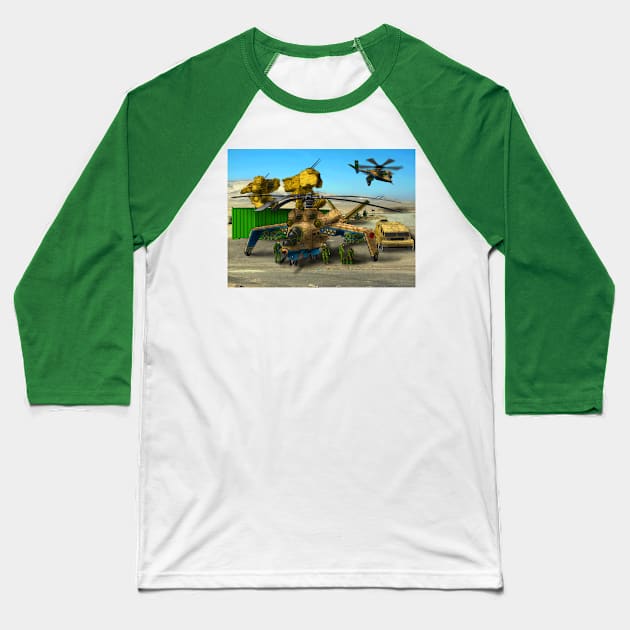 Thorntail Attack Helicopter Baseball T-Shirt by Oswald's Oddities